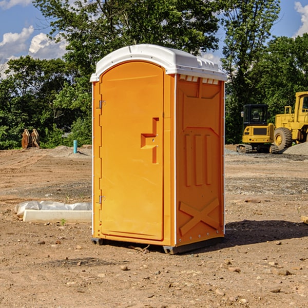 how often are the porta potties cleaned and serviced during a rental period in Jackpot NV